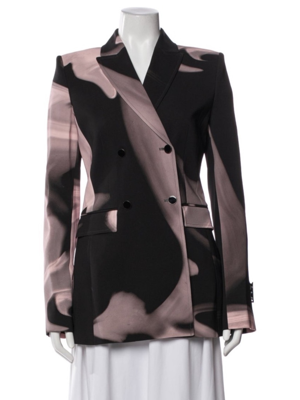 Off-White Black and Blush Double-Breasted Blazer